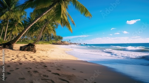 Photo of Tropical Paradise A White Sand Beach Under Cloudy Skies © Bilal