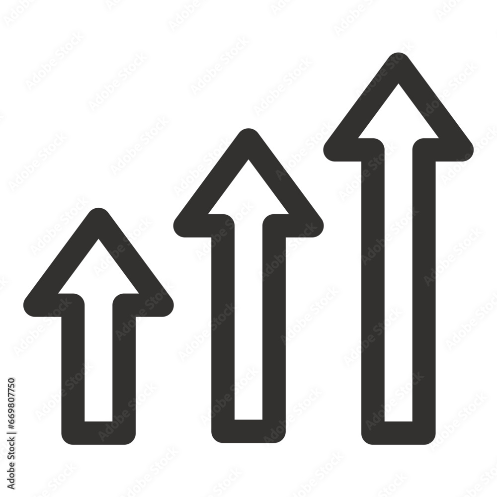 Increase Arrow Vector Outline Icon. Growth symbol. Up Arrow icons. Increase Arrow collection. Increase Arrow - stock vector. Increase Arrow Vector Outline Icon. Growth symbol. Up Arrow icons. Increase Arrow collection. Increase Arrow - stock vector.