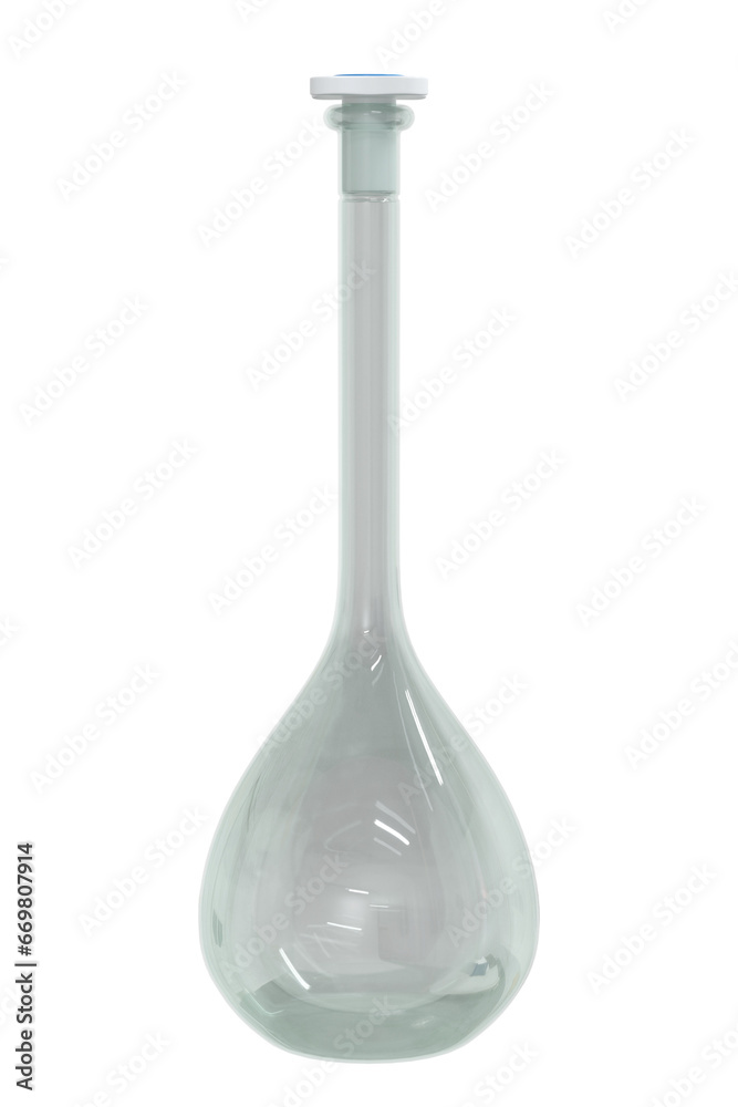 3d Rendering volumetric flask empty bottle transparent 3d Rendering volumetric flask empty bottle transparent