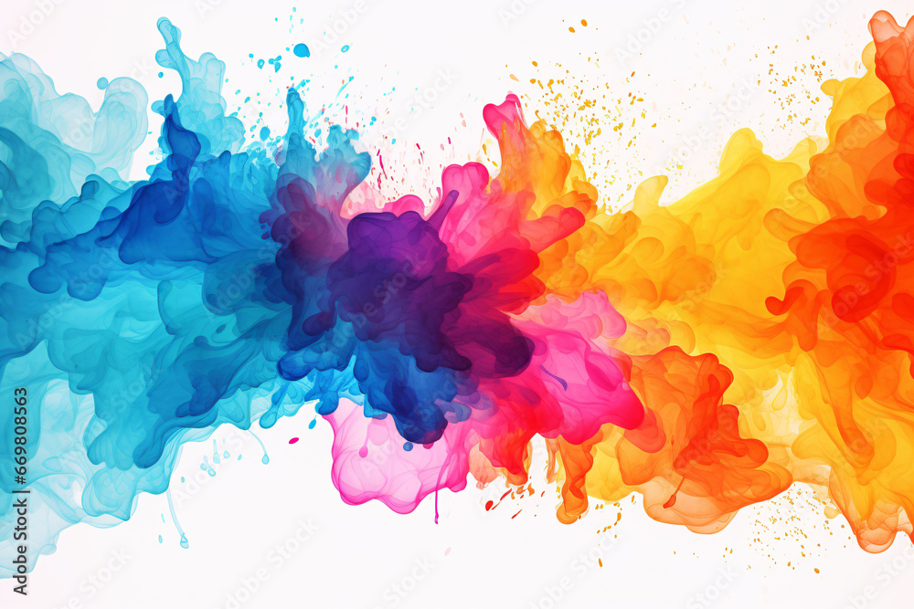 Obraz premium abstract watercolor Splash colorful generative ai