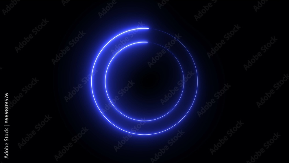 Abstract Neon Circle Frame. Set of round neon Border with double outline. Geometric pattern shape with copy space, futuristic graphic element for social media stories illustration. Abstract Neon Circle Frame. Set of round neon Border with double outline. Geometric pattern shape with copy space, futuristic graphic element for social media stories illustration.