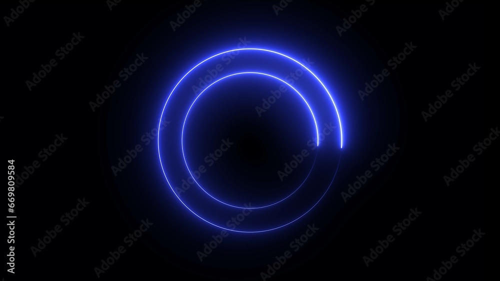 Abstract Neon Circle Frame. Set of round neon Border with double outline. Geometric pattern shape with copy space, futuristic graphic element for social media stories illustration. Abstract Neon Circle Frame. Set of round neon Border with double outline. Geometric pattern shape with copy space, futuristic graphic element for social media stories illustration.
