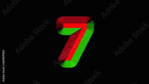 Abstract colorful glowing number icon illustration background.