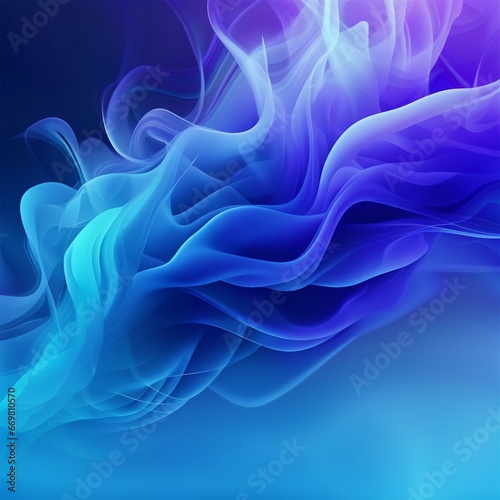 blue gradation flowing smoke illustration background
