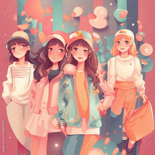 girl's fashion illustration background