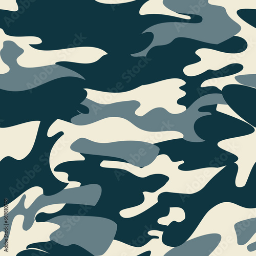 camouflage seamless pattern on navy military background 