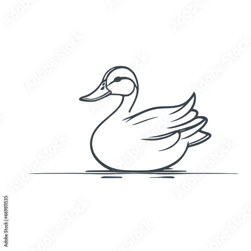 Duck symbolizing art design stock illustration