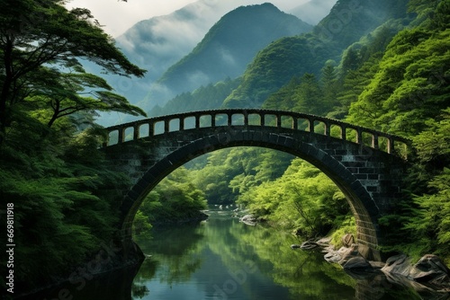 A stunning bridge in Kyushu, Japan. Generative AI