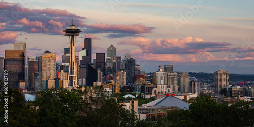 Seattle Skyline / Cityscape at Dusk - Panorama 