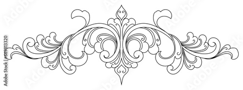 Vintage lines. Decorative elements. Border flower collection.