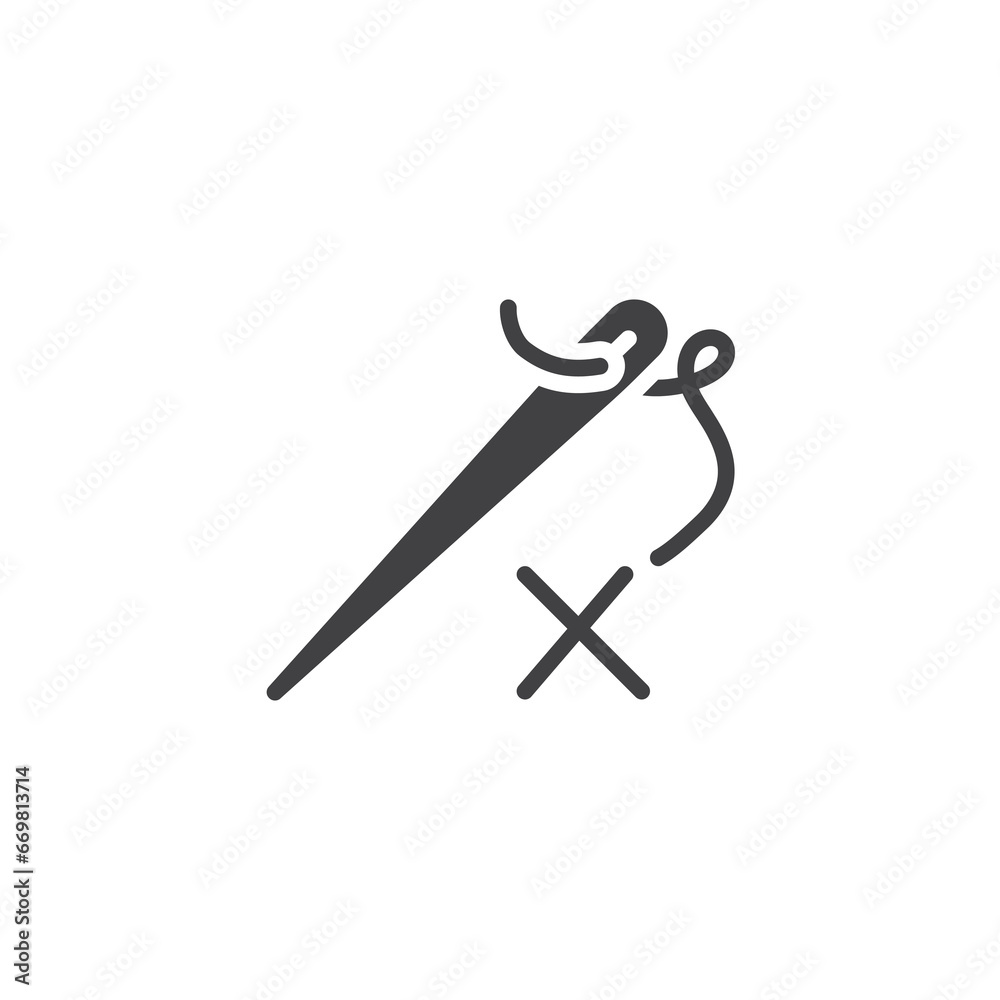 Stitching needle vector icon Stitching needle vector icon