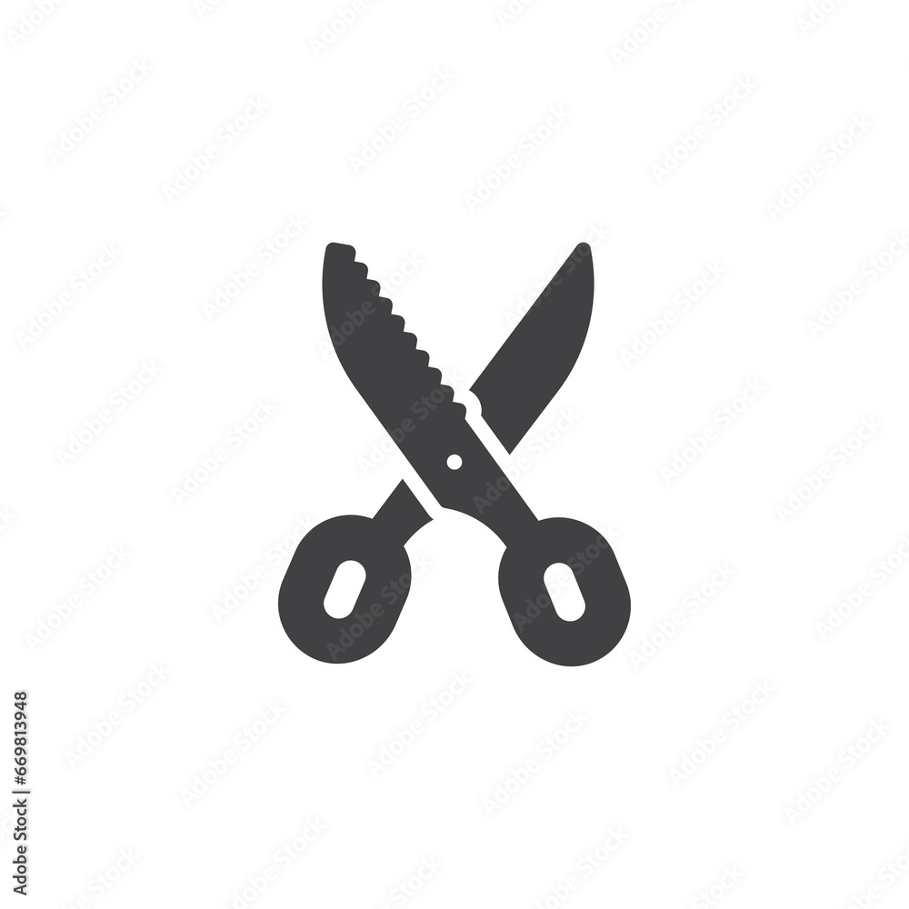Pinking shears vector icon Pinking shears vector icon