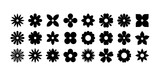 flower shape silhouettes , radial flower , flat flower , modern trendy minimalist basic brutalist element shapes vector illustration