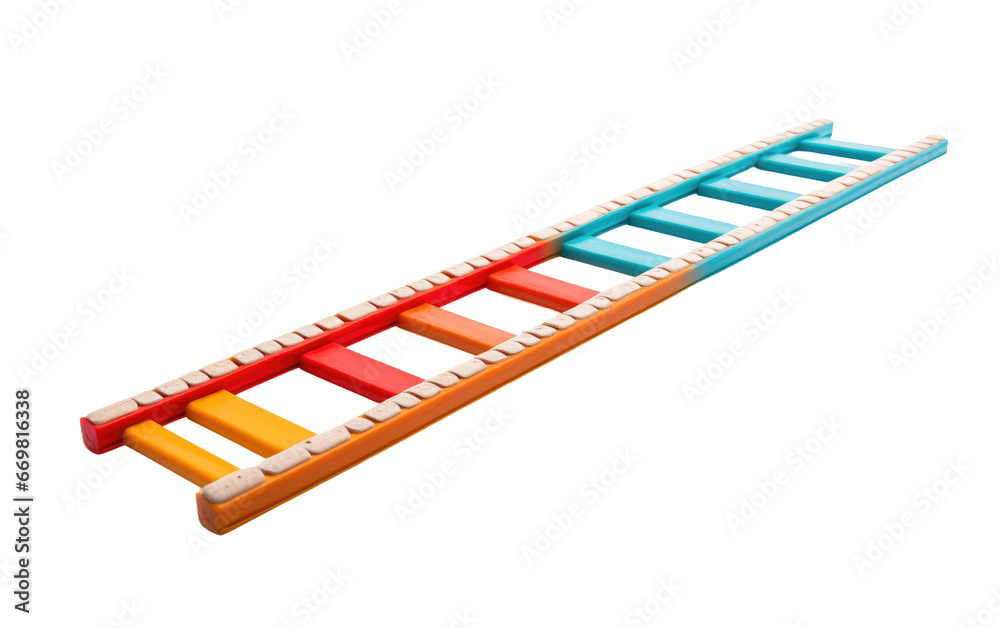 Colorful Agility Ladder Isolated on Transparent Background PNG.