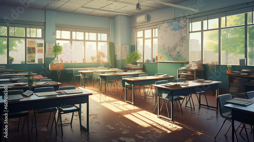 interior of a classroom