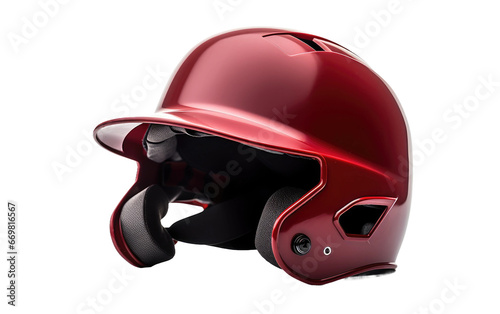 Stunning Red Baseball Helmet Isolated on Transparent Background PNG.