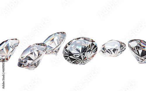 Stunning Beautiful Shiny Diamonds Isolated on Transparent Background PNG.