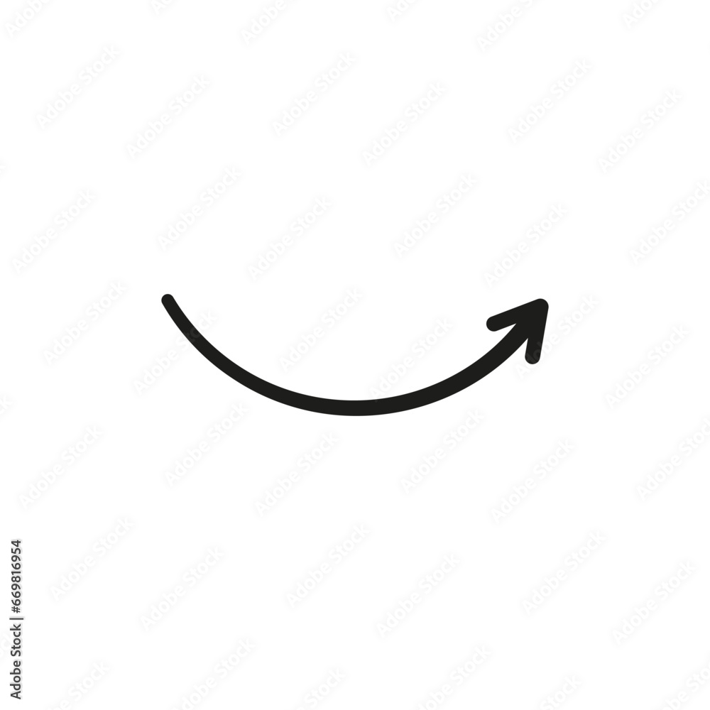 Semi circle arrow. Semicircular rounded curved geometric thin long arrow. Semi circle arrow. Semicircular rounded curved geometric thin long arrow.