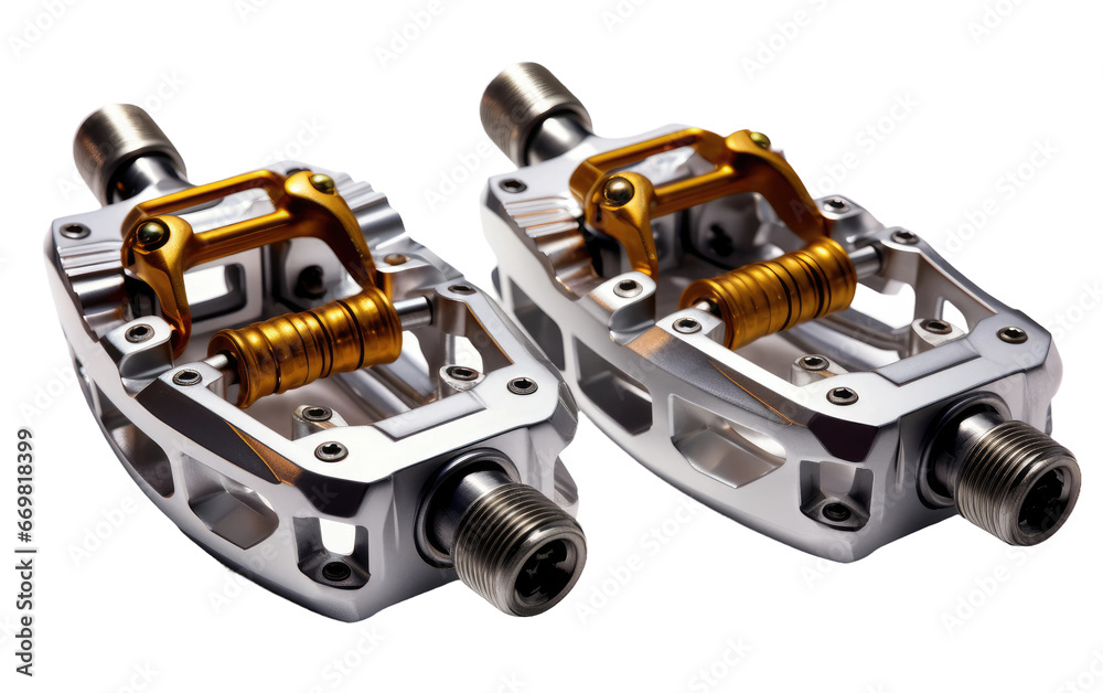 Shinning Pair Of Pedals And Cleats Isolated on Transparent Background PNG.