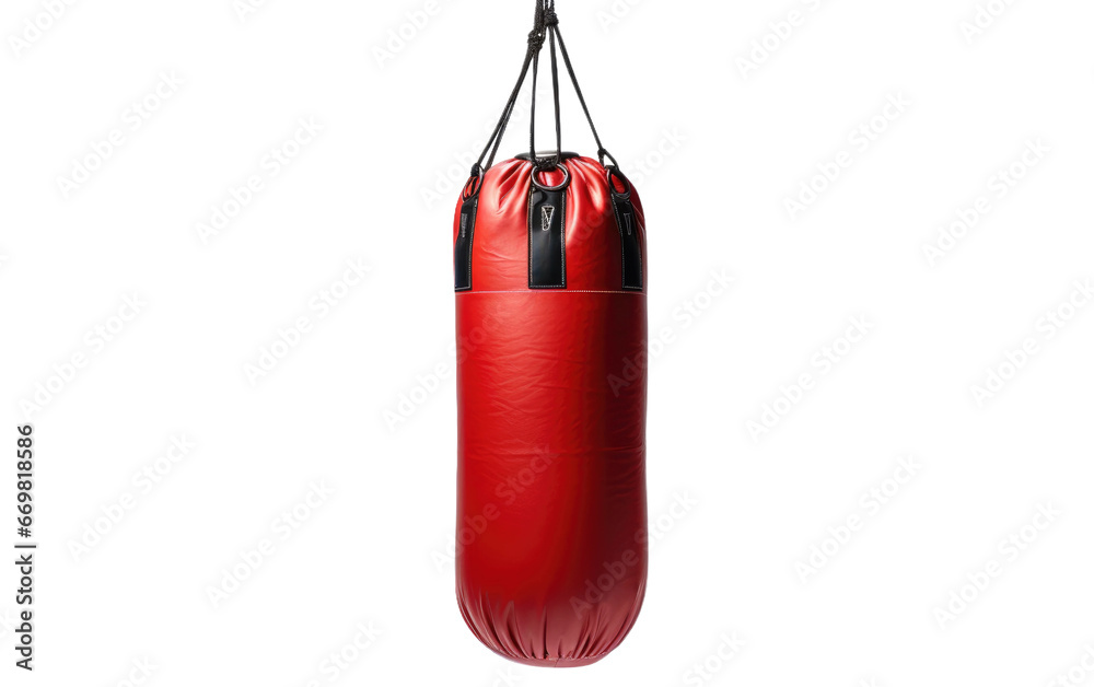 Stunning Punching Bags are Hanging for Exercise Isolated on Transparent Background PNG.