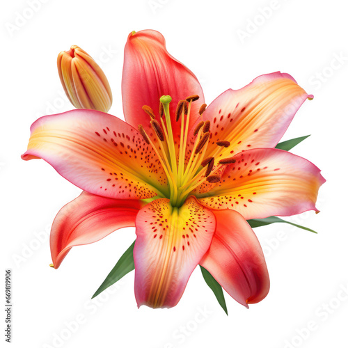colorful lily isolated on transparent background transparency 