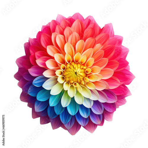 Dahlia flower blossom isolated on transparent background,transparency 