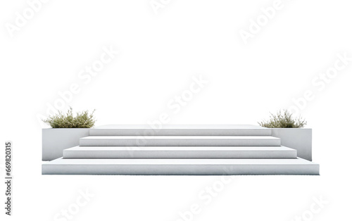 Beautiful White Step Platform Isolated on Transparent Background PNG. photo