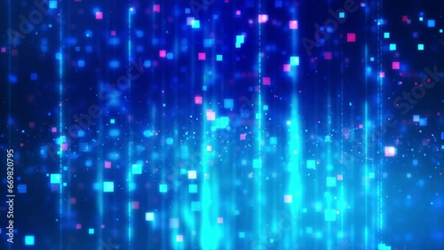 Wallpaper Mural Technology digital data transfer cyberspace background concept. Abstract particle futuristic network connections cybersecurity high tech dark blue background. Torontodigital.ca