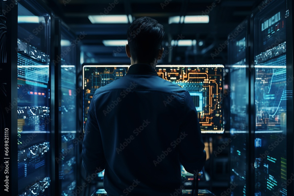 Innovative image of a man engrossed in AR/VR technology, set against a blue tech tint, perfect for futuristic themes.
Innovative image of a man engrossed in AR/VR technology, set against a blue tech tint, perfect for futuristic themes.