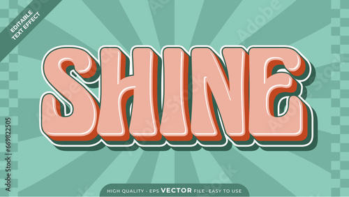 Editable Vintage Text Effect - Retro old school cartoon text in groovy style