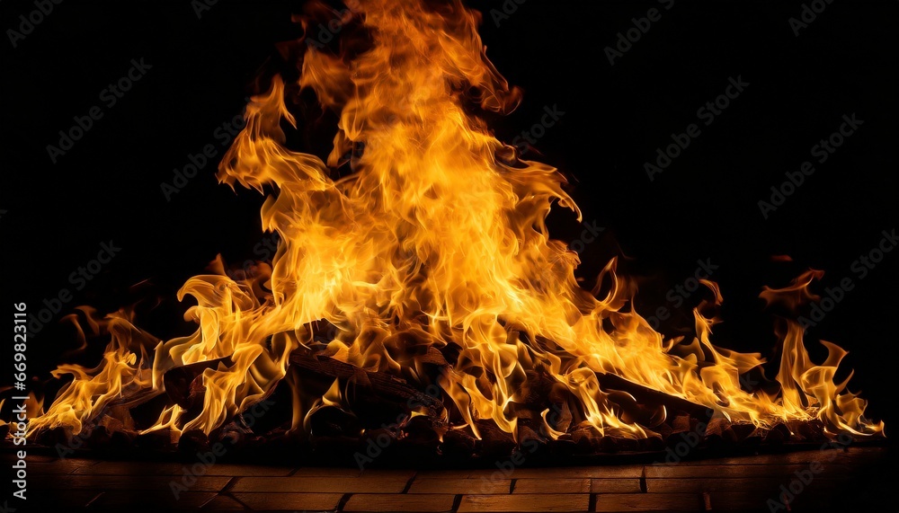 Obraz premium fire in the fireplace