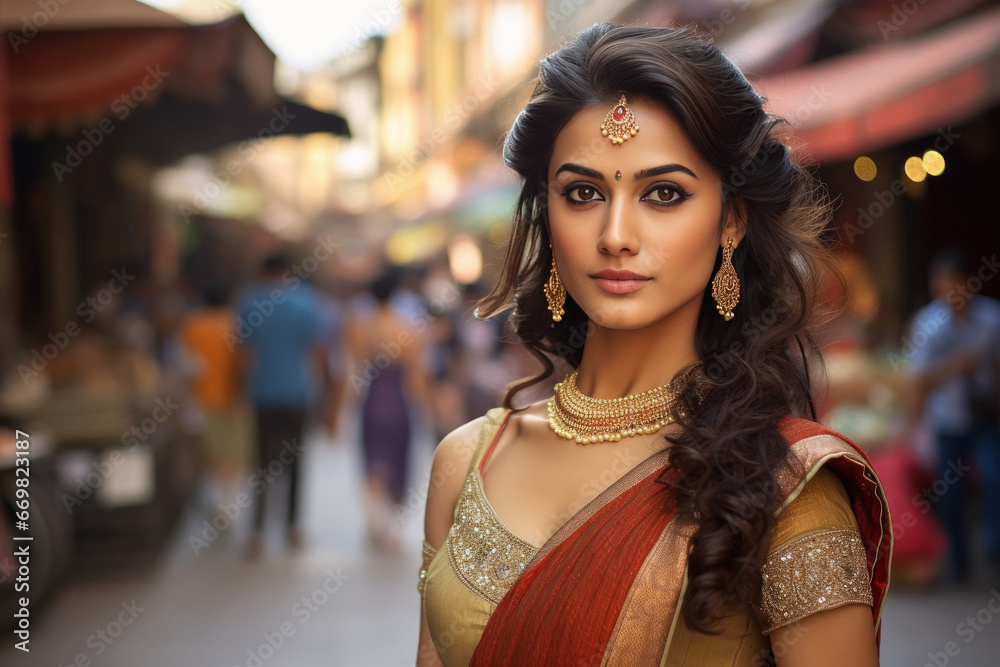 Beautiful indian woman in traditional wear