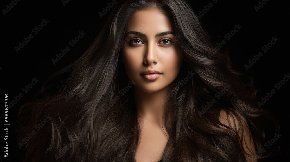 Fototapeta premium indian woman with beautiful hair
