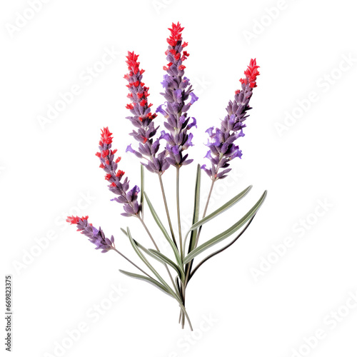 Red lavander isolated on transparent background transparency 