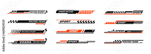 Car stripe element sticker for racing sport vector design