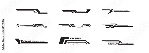 Car stripe element sticker for racing sport vector design © Djoyotrue