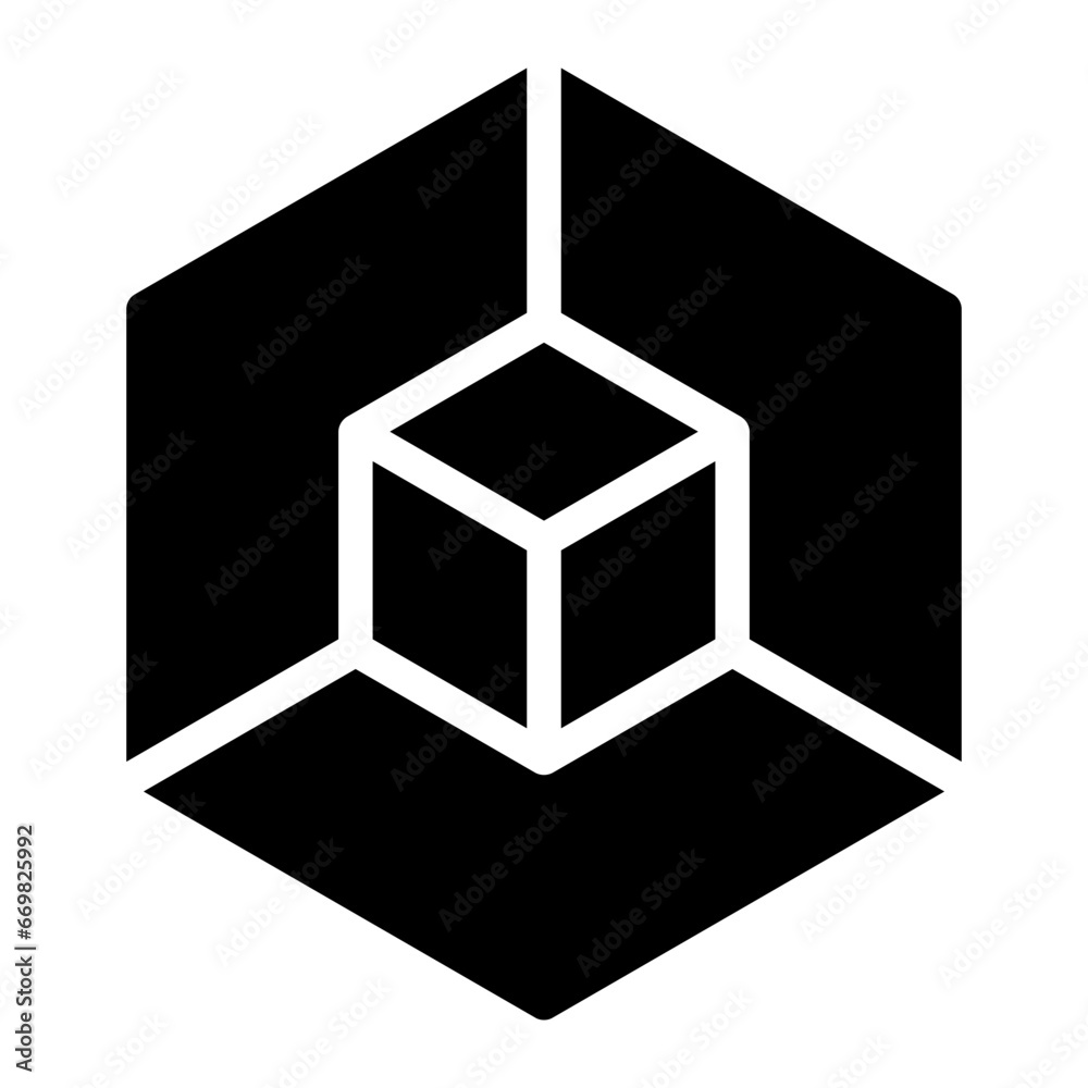 3d cube glyph icon 3d cube glyph icon