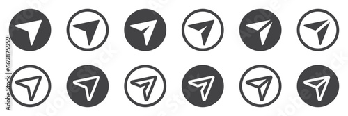 Set of send message icons. Share direct message, paper plane symbol, send, social media. Vector.