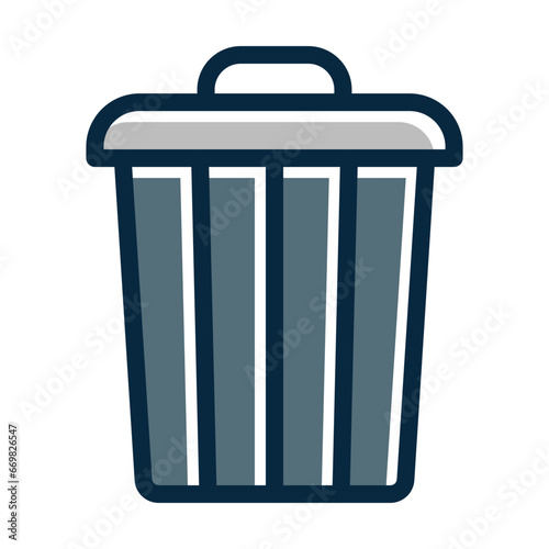 Trash Can Vector Thick Line Filled Colors Icon Design Vector Thick Line Filled Colors Icon Design
