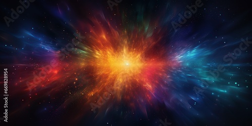  Color Explosion in Space  A burst of vibrant colors on a dark background  creating an abstract starry effect. Blank space in the bottom corner for prominent text   abstract wallpaper background