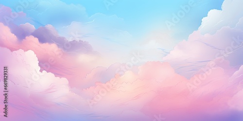  Cotton Candy Skies: An abstract depiction of soft, pastel-colored clouds, reminiscent of cotton candy, instilling a sense of calm and peace , abstract wallpaper background