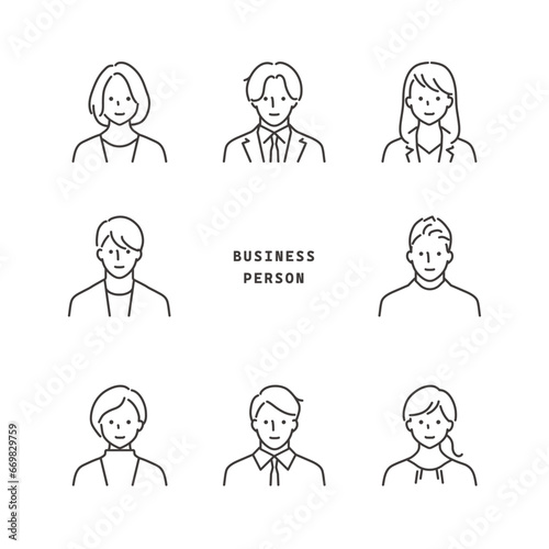 働くビジネスパーソンのベクターイラストアイコンセット素材_2