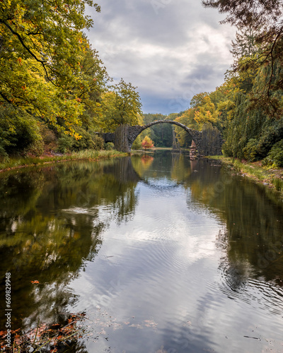 The Devil's Bridge view in Kromlau Park of Germany photo