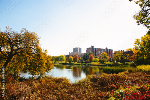Beautiful view of Minneapolis in fall. © Cavan
