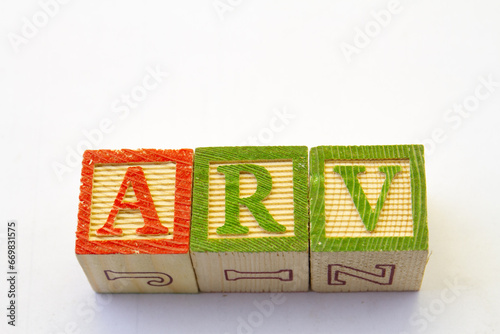 The term ARV displayed visually on a clear background with copy space photo