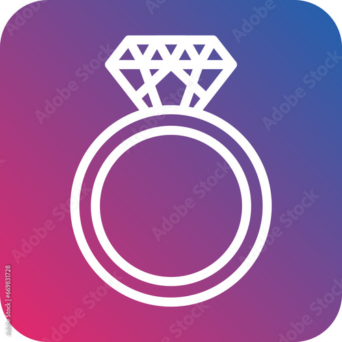 Vector Design Diamond Ring Icon Style