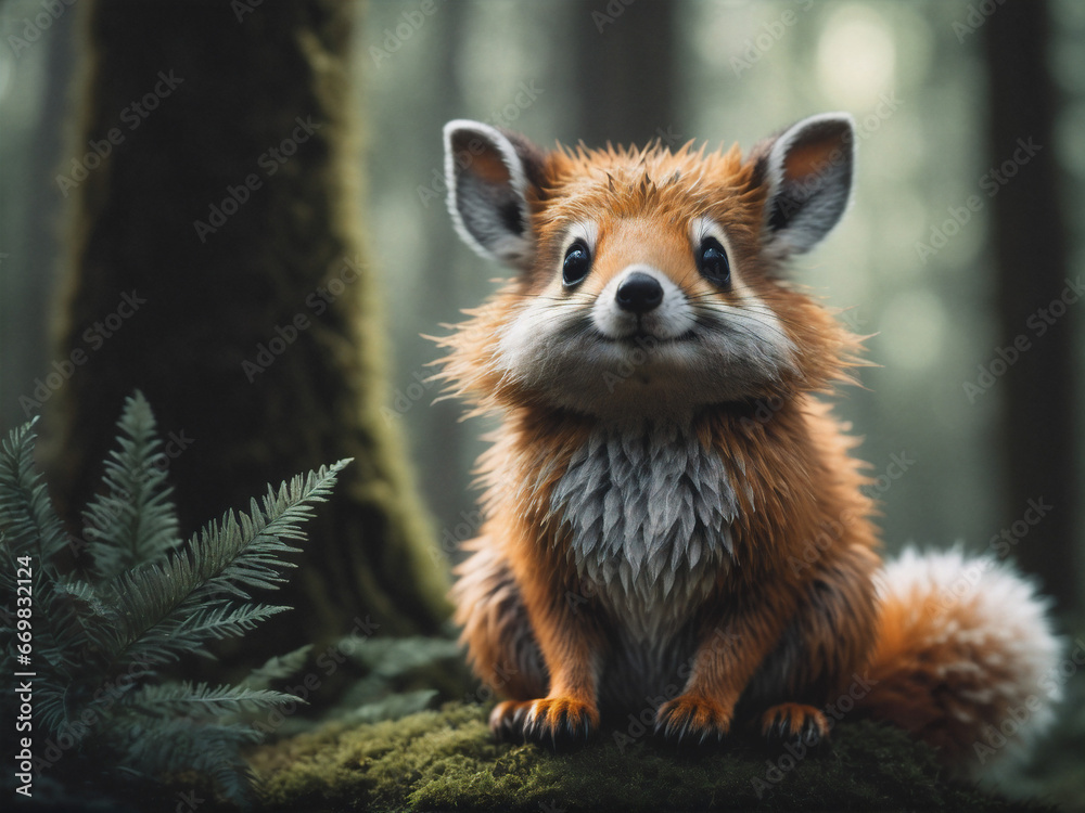 Naklejka premium a fabulous furry woodland creature. Generative AI.