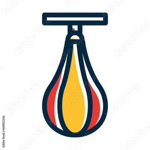 Speed Bag Vector Thick Line Filled Colors Icon Design