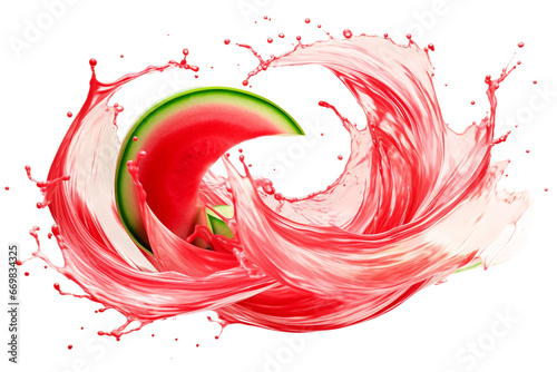 Watermelon Whirl Fruit isolated on transparent background, Generative Ai