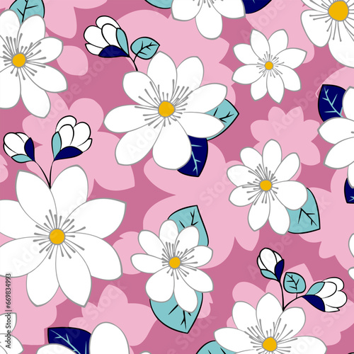 flower seamless pattern sutable for fabric home decore and wallpaper